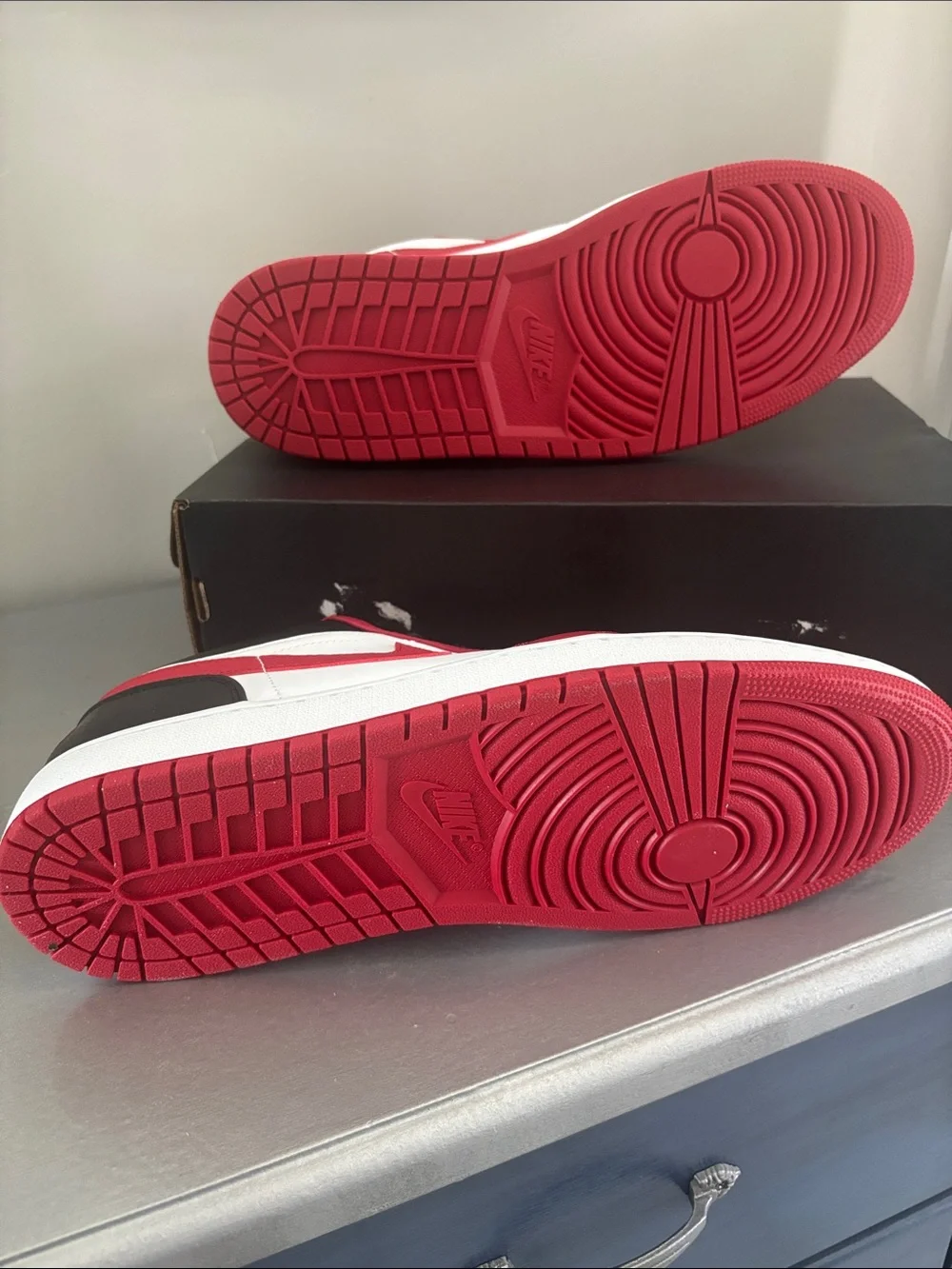 Jordan Low Top Sneakers in Red, White and Black